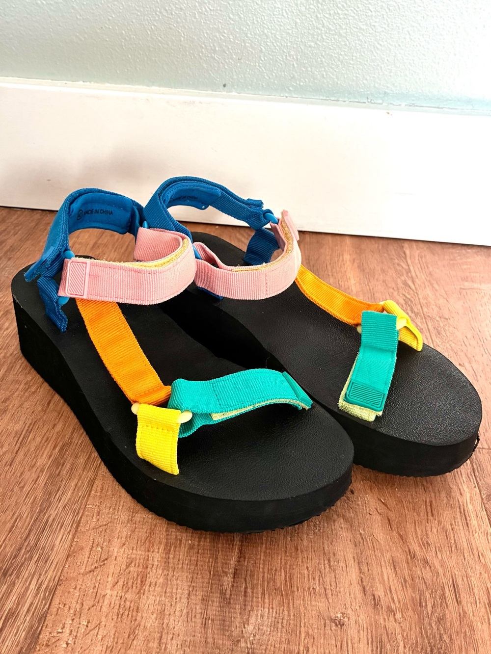 Multicolor Platform Sandals Women’s EU 40 Rainbow Sport Sandals